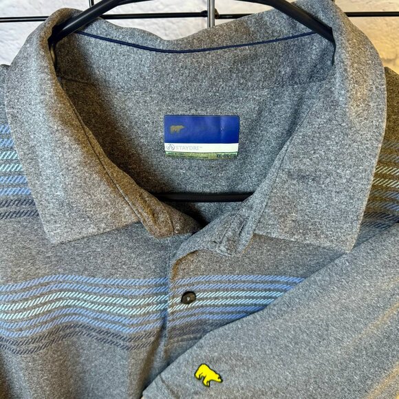 Jack Nicklaus StayDri Golf Polo Shirt Gray Blue Stripe XXL - Picture 1 of 6